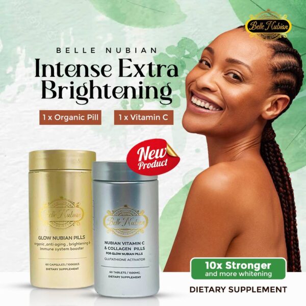 DUO ECLAIRCISSEMENT : PILULES GLOW NUBIAN + VITAMINE C & COLLAGENE – Image 4
