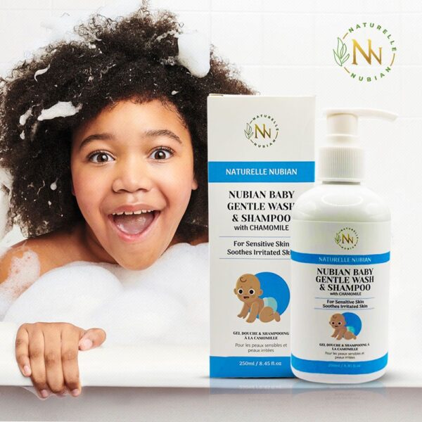 GEL DOUCHE ET SHAMPOOING A LA CAMOMILLE POUR BEBE - NATURELLE NUBIAN – Image 2